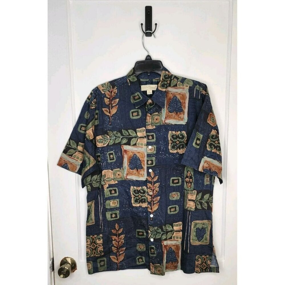 Tori Richard Men's Vtg Hawaii Cotton Lawn Hawaiian Shirt Size L Leaf Floral